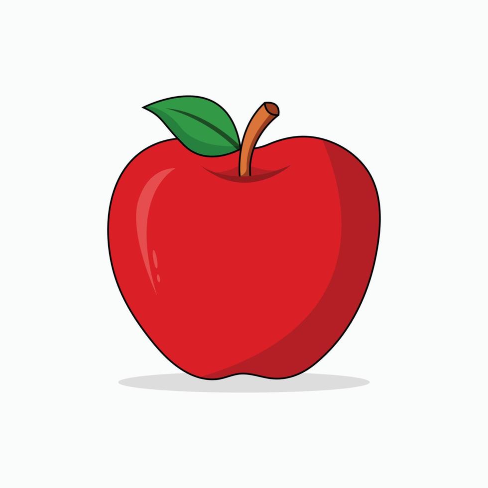 ilustración de dibujos animados de vector de manzana roja