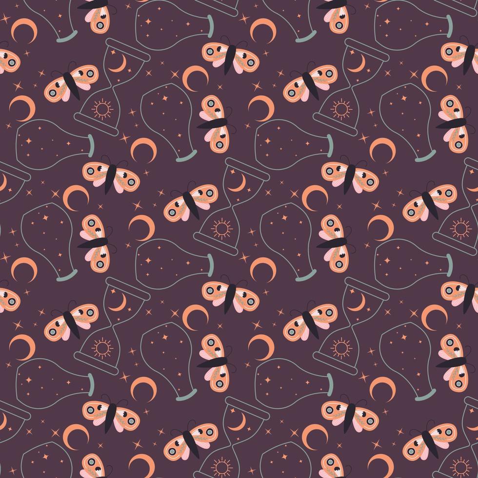 magic pattern with butterflies vector