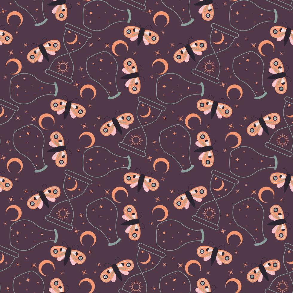 magic pattern with butterflies vector
