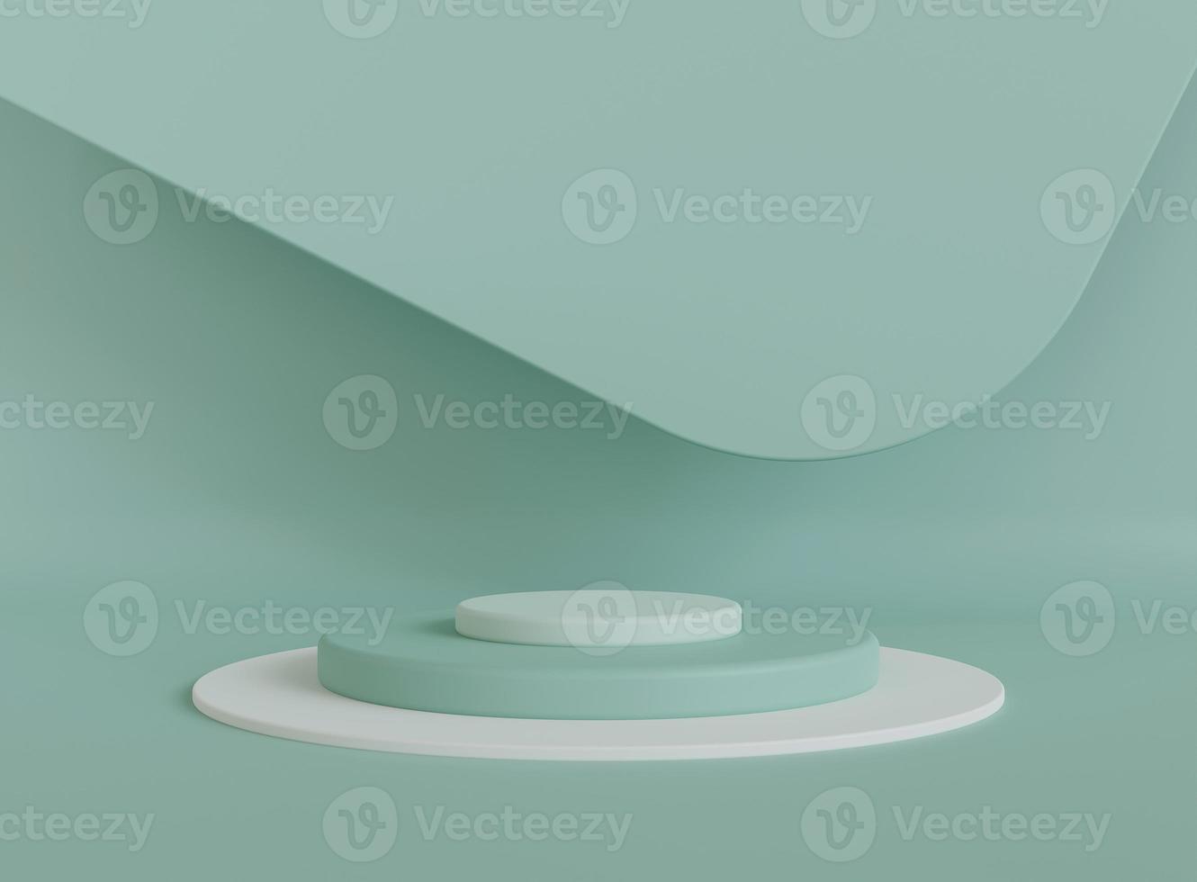 Empty cylinder podium on minimal background. Abstract minimal scene with geometrical forms. Design for product presentation. 3D rendering. photo