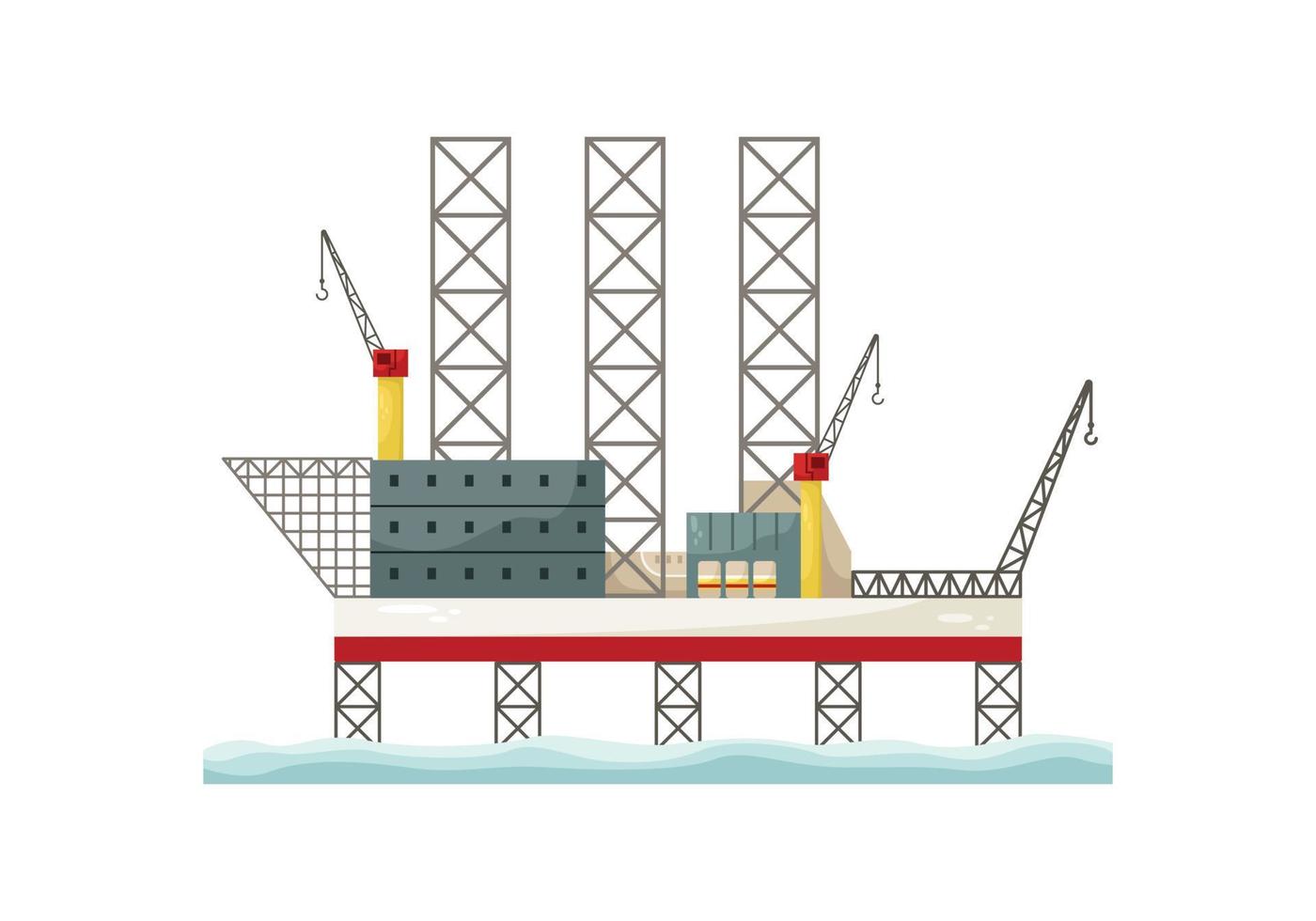 Vector illustration of an offshore gas platform. Supply of gas and oil. The embargo on the supply of gas from Russia.