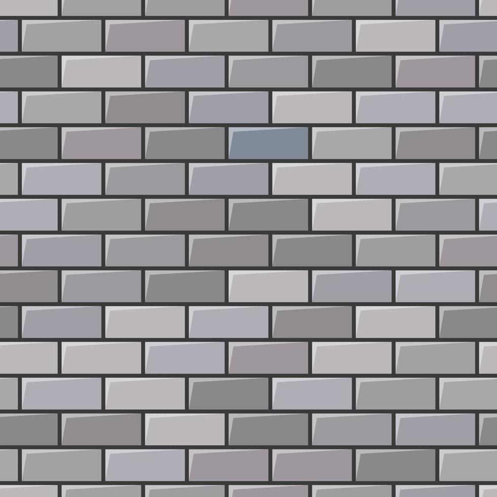 Grey brick wall texture. Seamless background. Vector illustration