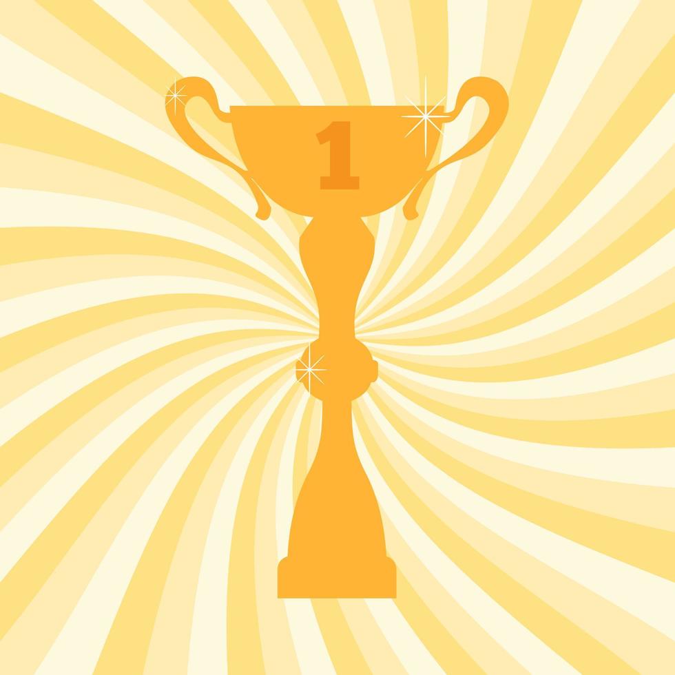 Championship winner trophy cup for first place. Vector illustration.