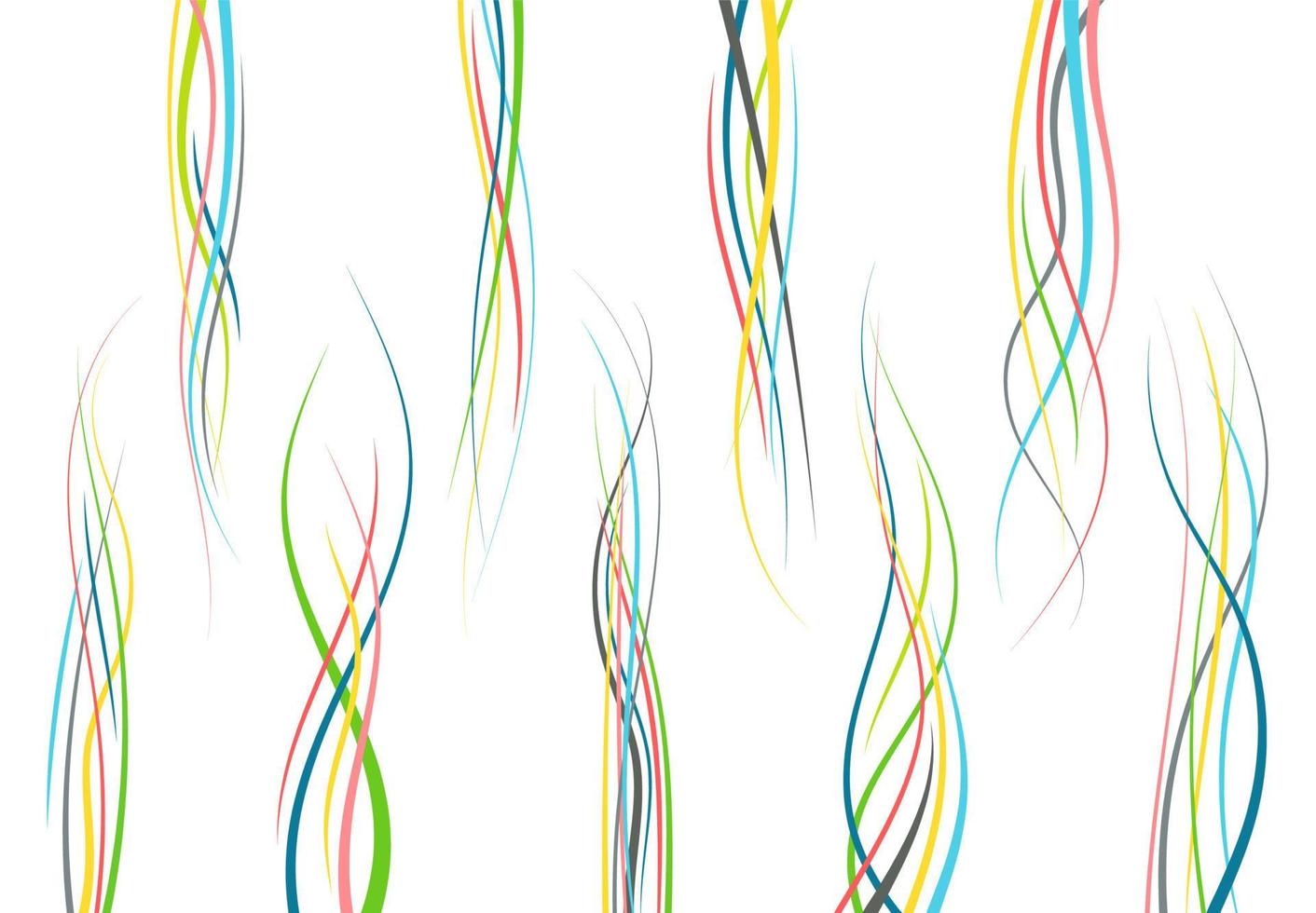 Set of abstract color curved lines. Wave design element. Vector illustration.