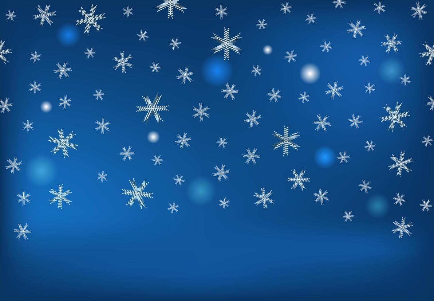 Winter background with falling snow and snowflakes. Merry Christmas and Happy New Year background. Vector illustration.