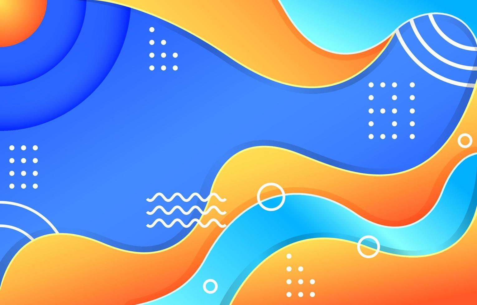 Fondo abstracto dinámico de onda azul y naranja vector