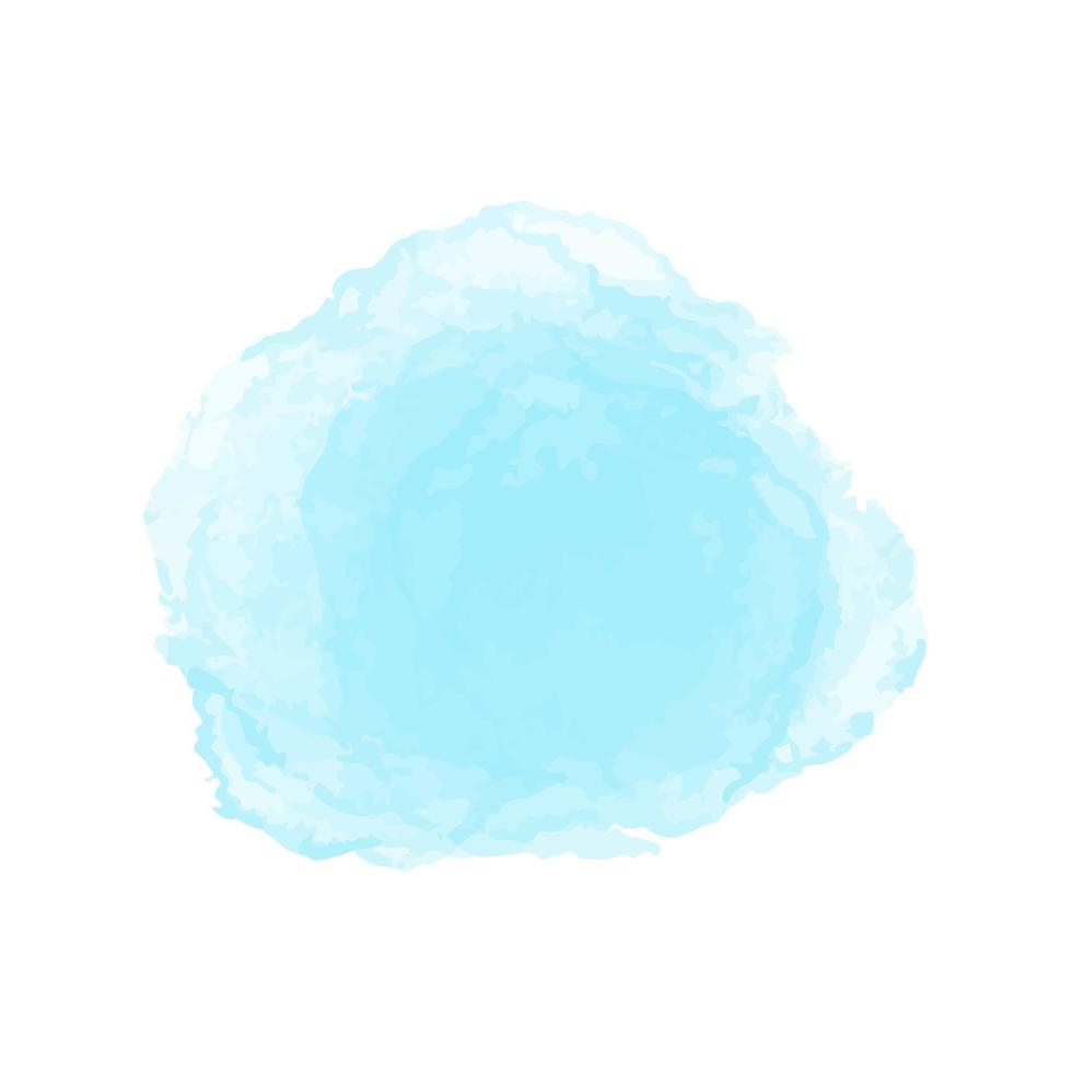 Blue color vector hand drawn watercolor liquid stain. Abstract aqua smudges scribble drop element for design