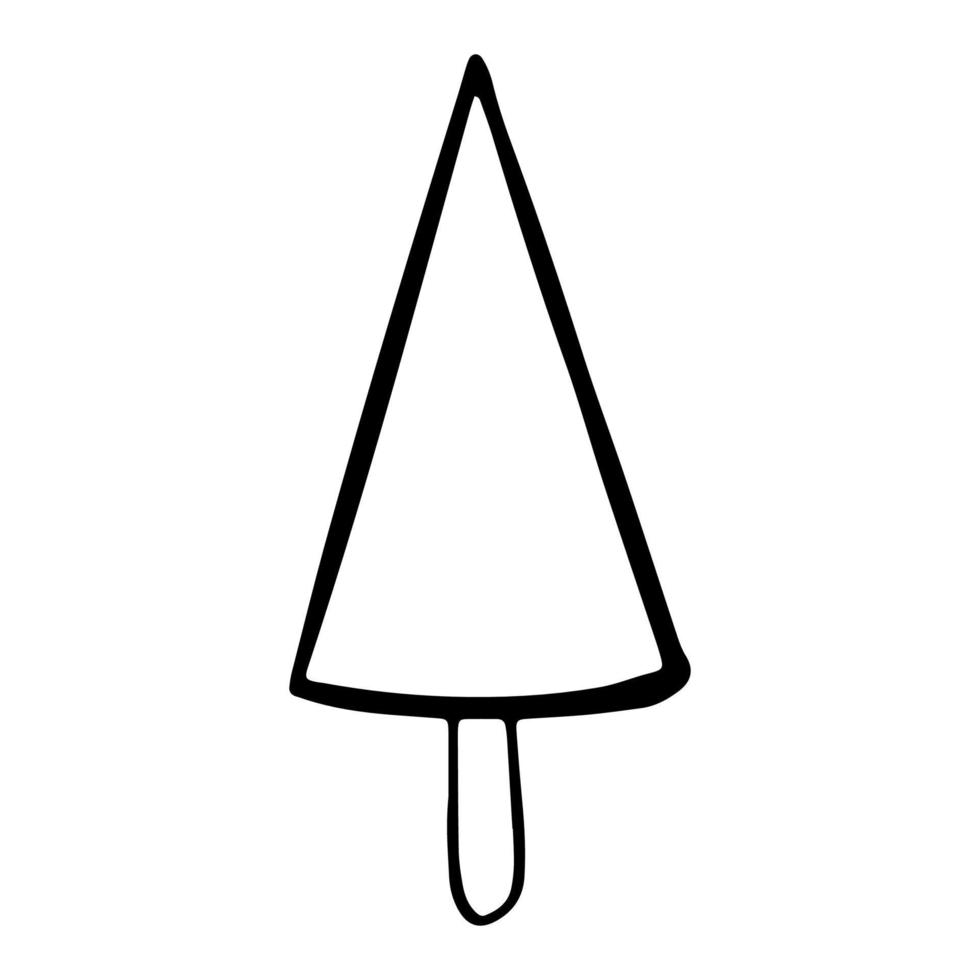 Vector Christmas tree outline icon.