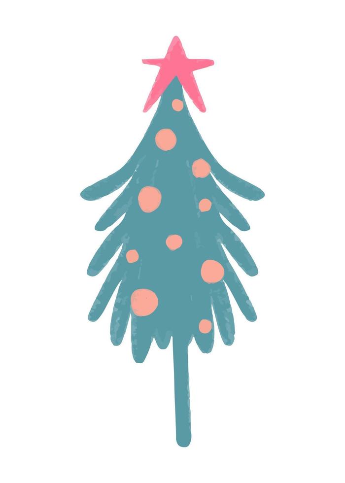 Vector Christmas and New Year illustration with Christmas tree.