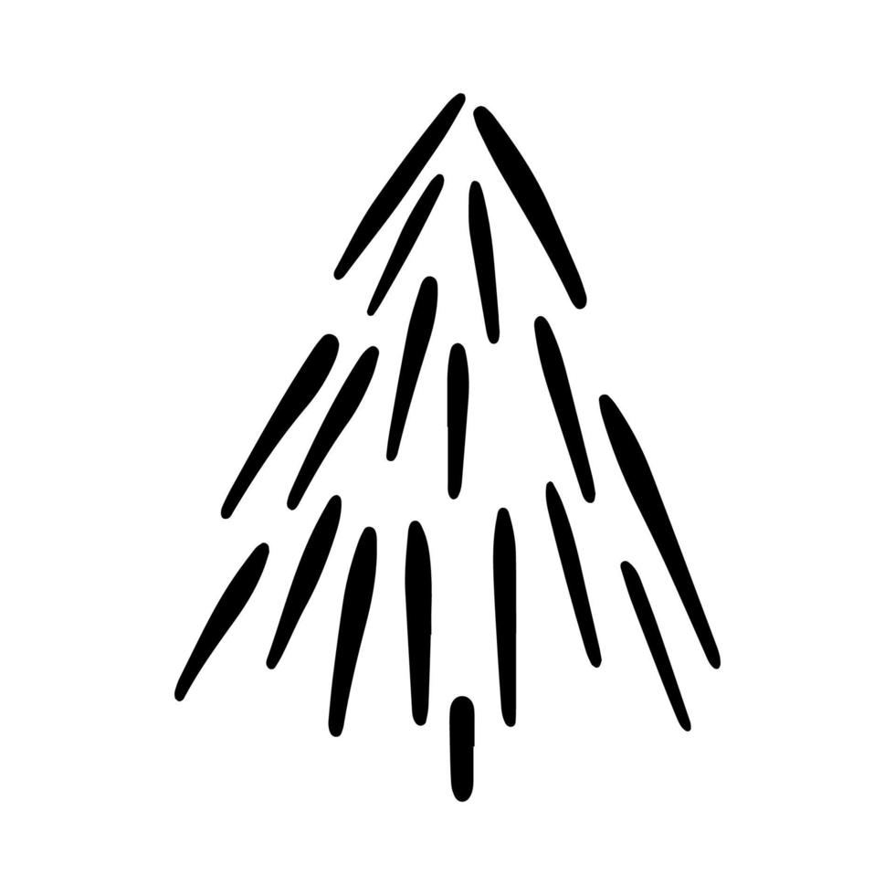 icono de contorno de árbol de Navidad vectorial. vector