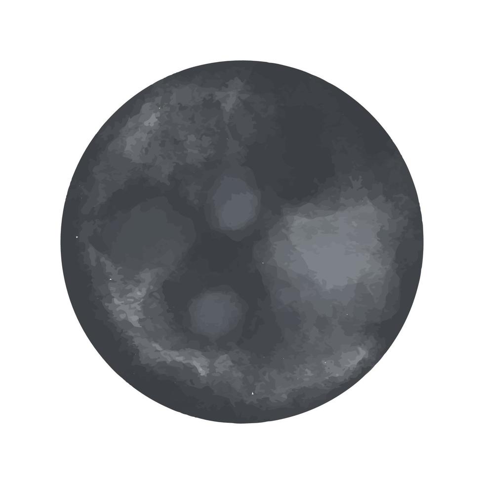 luna vectorial pintada en acuarela. ilustración del espacio. vector