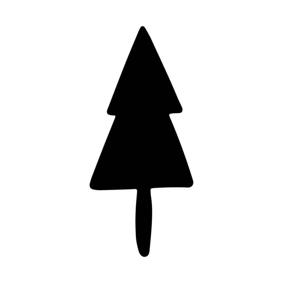 Vector Christmas tree outline icon.