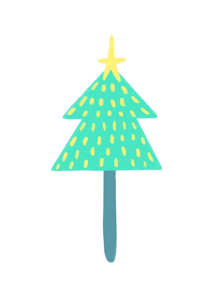 Vector Christmas and New Year illustration with Christmas tree.