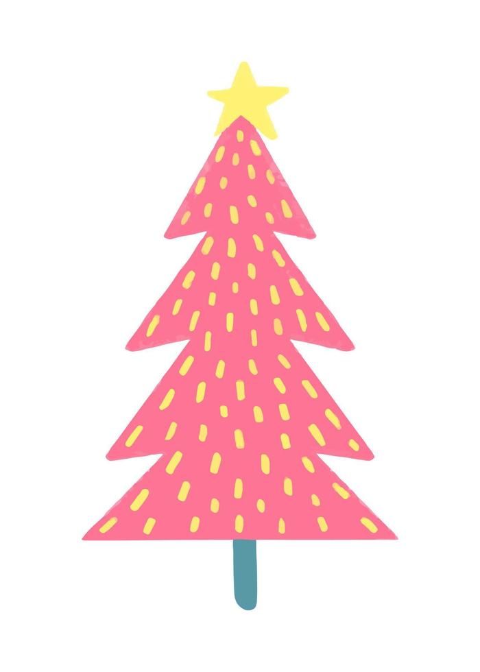 Vector Christmas and New Year illustration with Christmas tree.