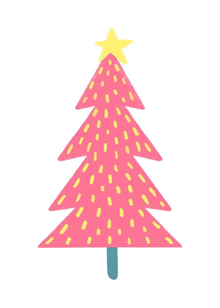 vector ilustración de navidad y año nuevo con árbol de navidad.