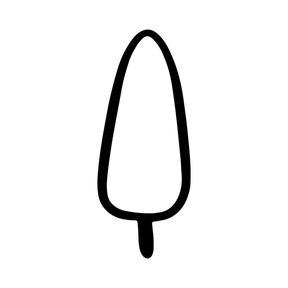 Vector Christmas tree outline icon.