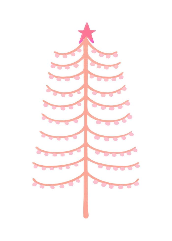 Vector Christmas and New Year illustration with Christmas tree.