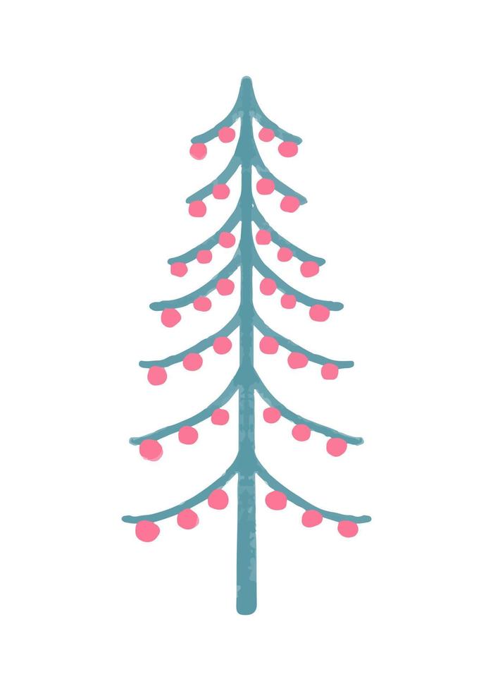 Vector Christmas and New Year illustration with Christmas tree.