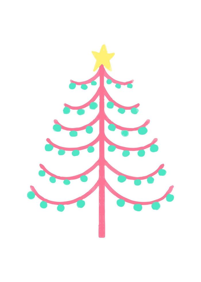 Vector Christmas and New Year illustration with Christmas tree.