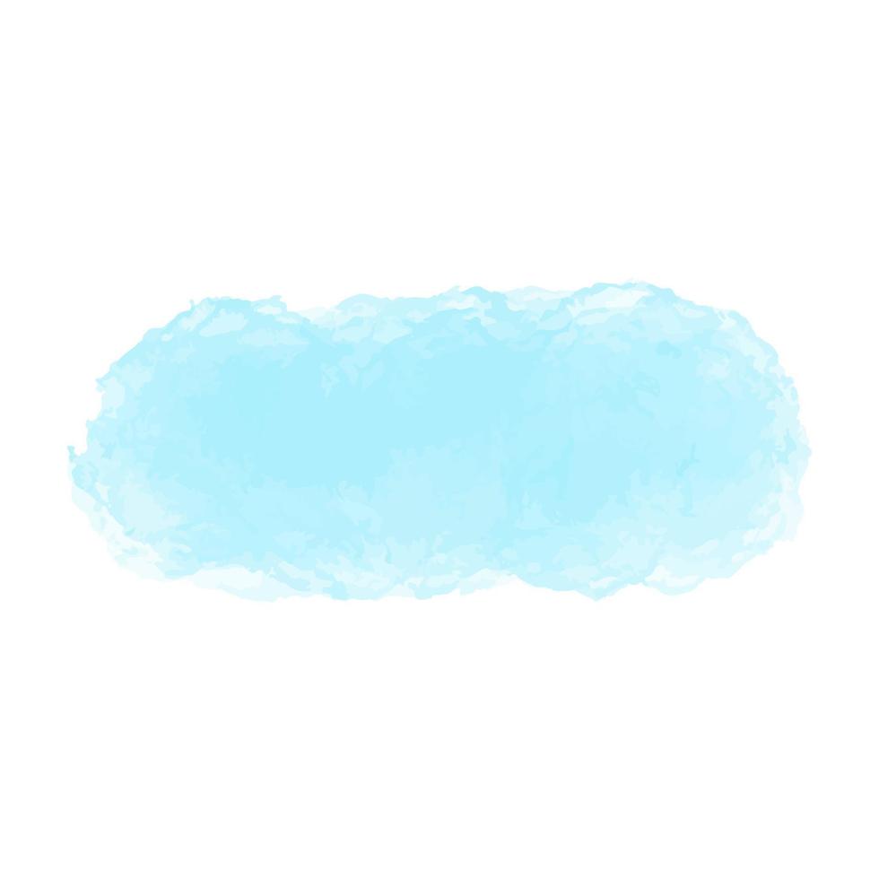 Blue color vector hand drawn watercolor liquid stain. Abstract aqua smudges scribble drop element for design