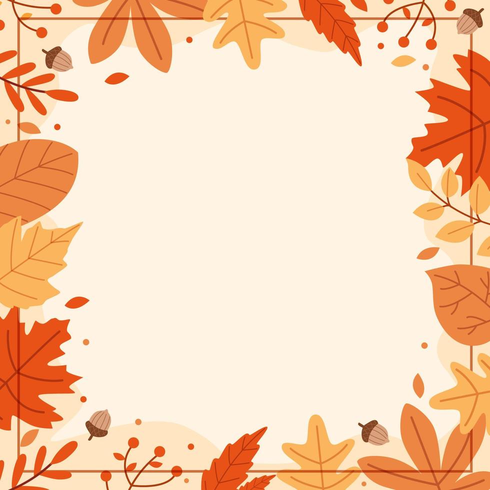 Autumn Floral Border Background vector