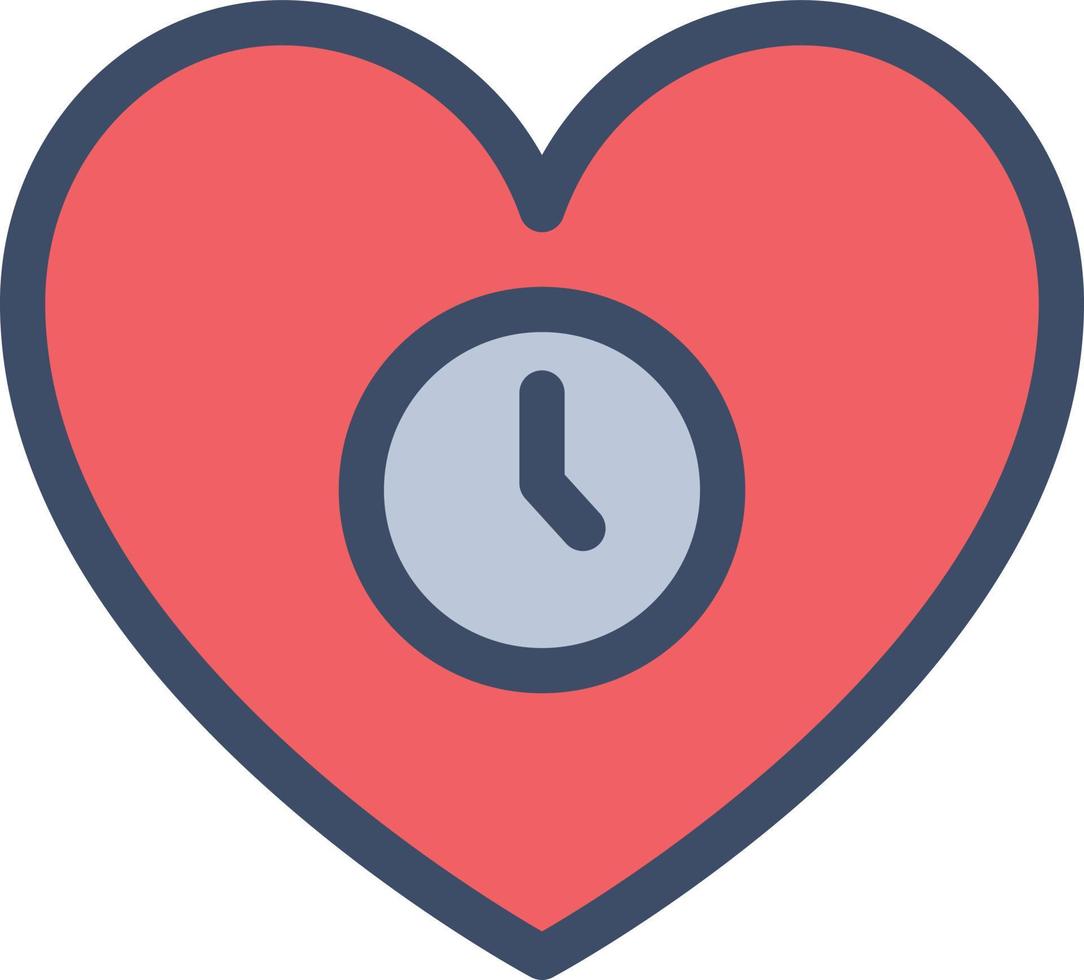 ilustración de vector de tiempo de amor en un fondo. símbolos de calidad premium. iconos vectoriales para concepto y diseño gráfico.