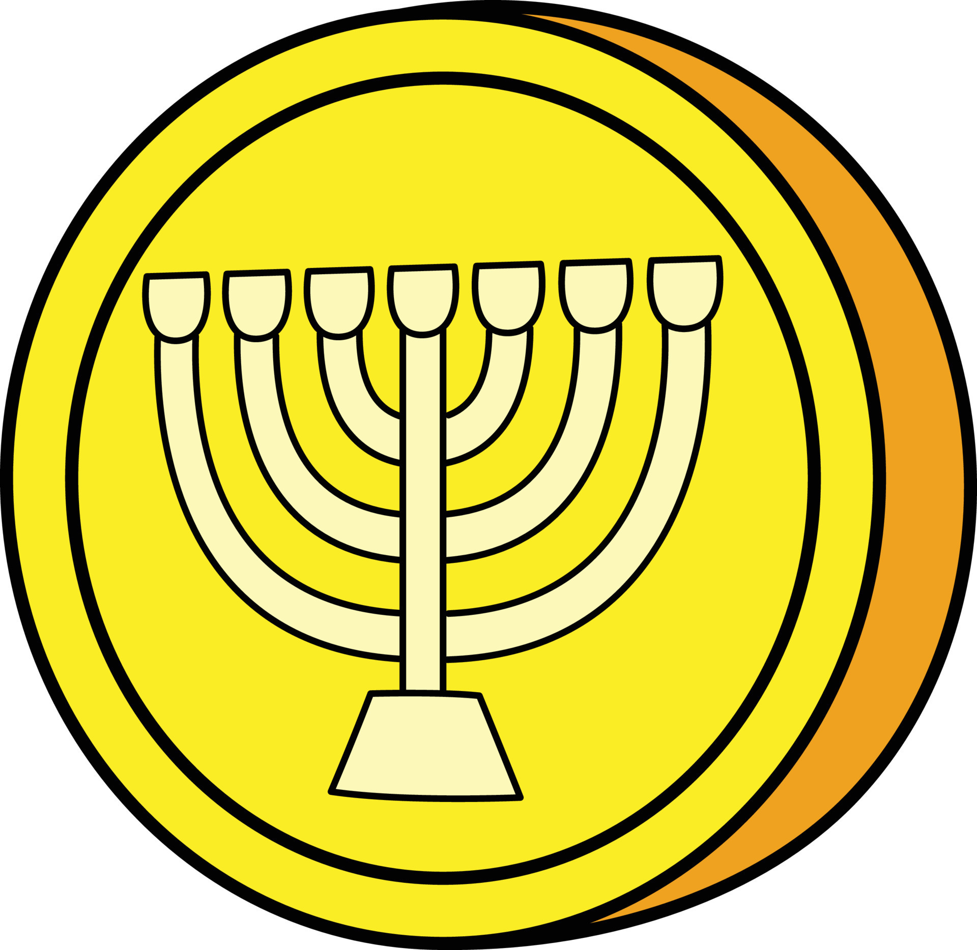 hanukkah menorah monedas clipart de dibujos animados 12902436 Vector en