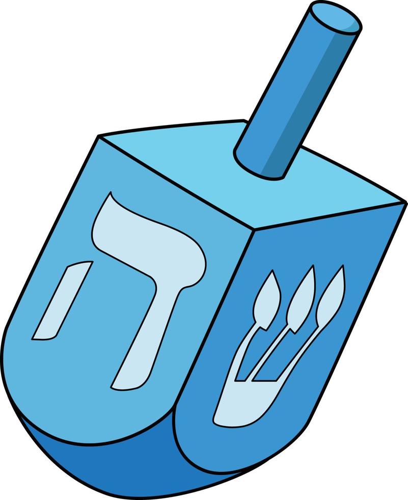 hanukkah dreidel dibujos animados color clipart vector