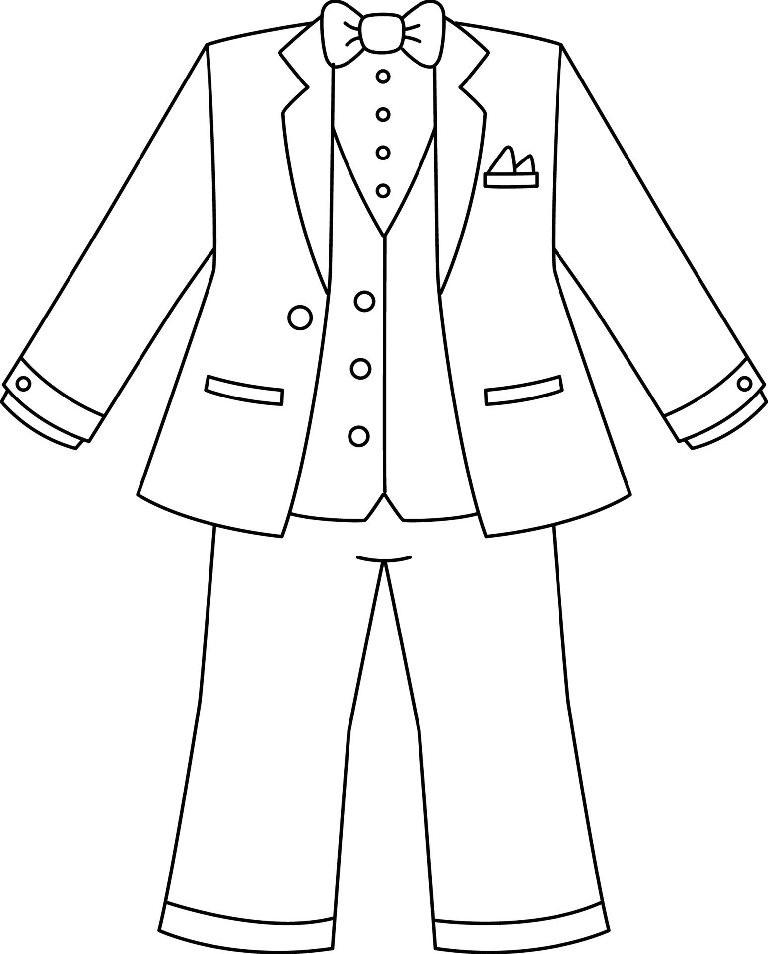 Wedding Groom Suit Isolated Coloring Page 12902448 Vector Art at Vecteezy