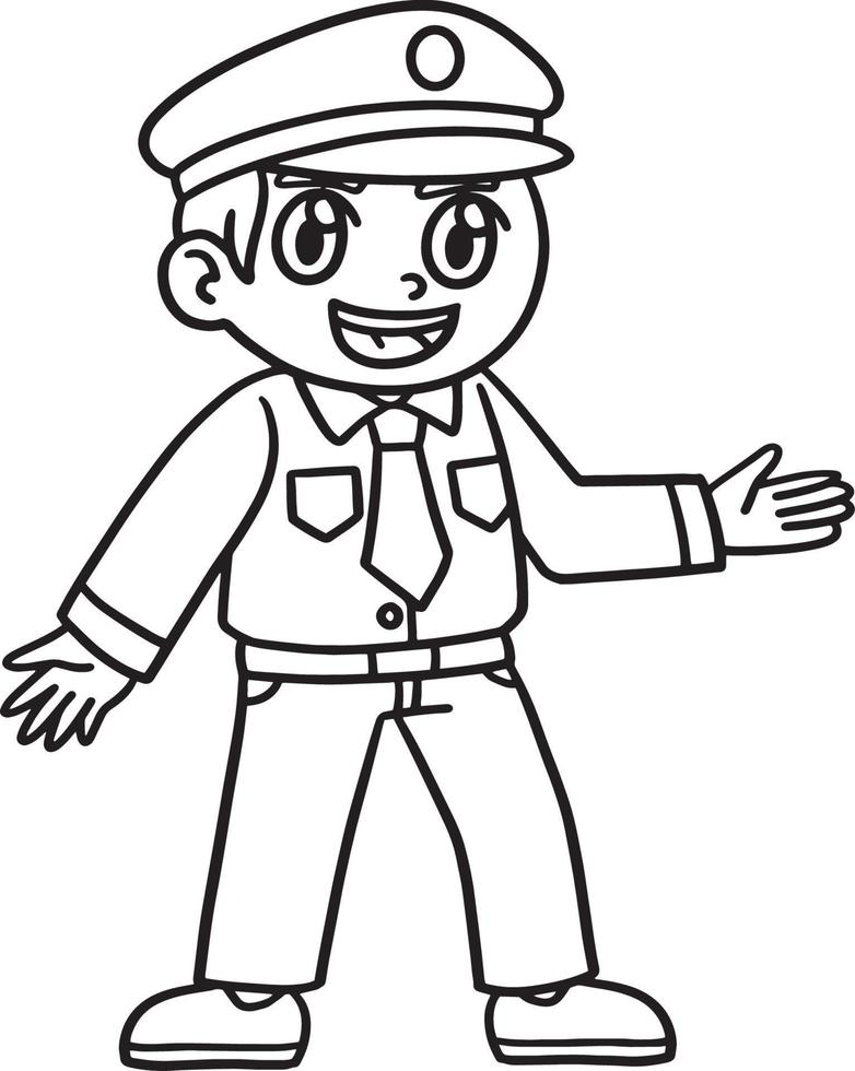 Policeman Isolated Coloring Page for Kids 12902478 Vector Art at Vecteezy