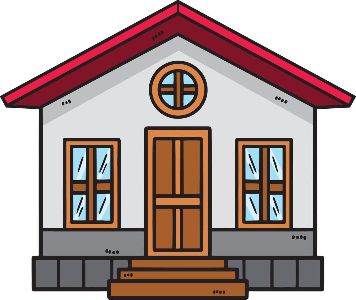 House Cartoon Colored Clipart Illustration vector