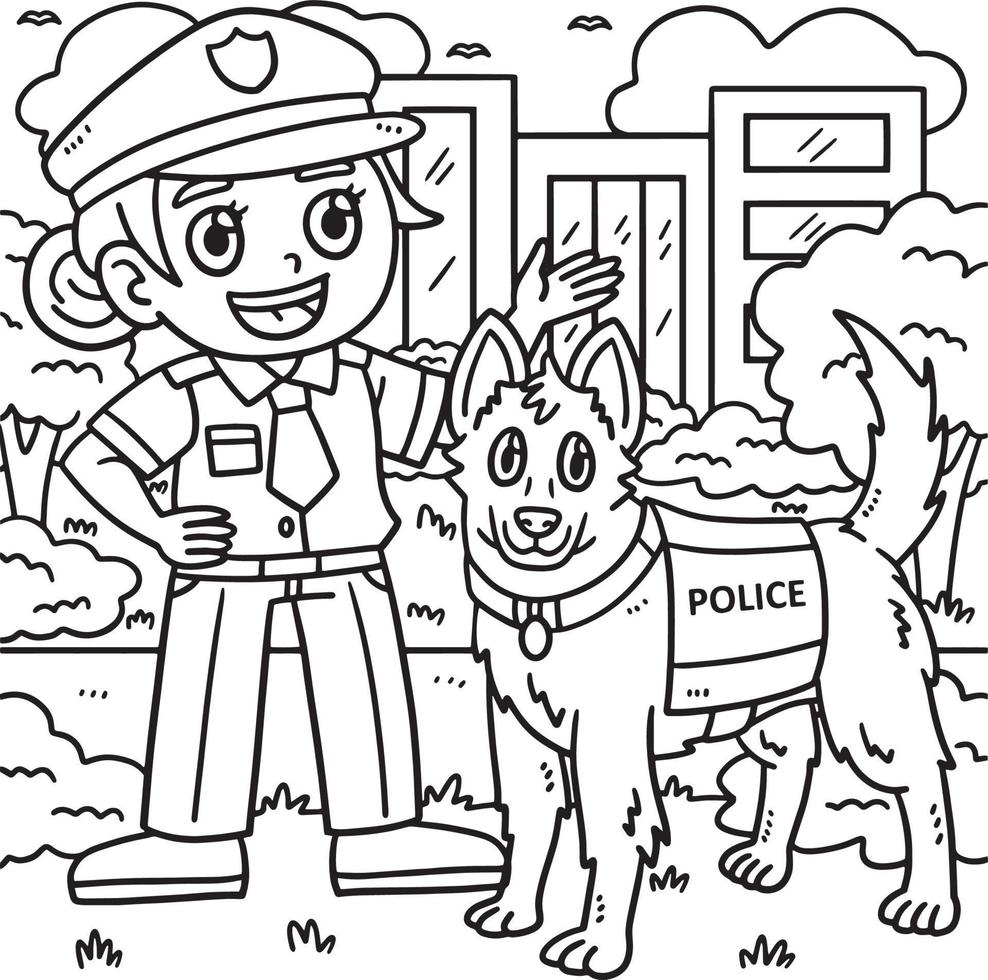 Police Officer And Police Dog Coloring Page 12902491 Vector Art At Vecteezy police-officer-and-police-dog-coloring-page-12902491-vector-art-at-vecteezy
