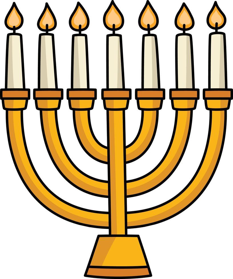 Hanukkah Menorah Cartoon Colored Clipart vector