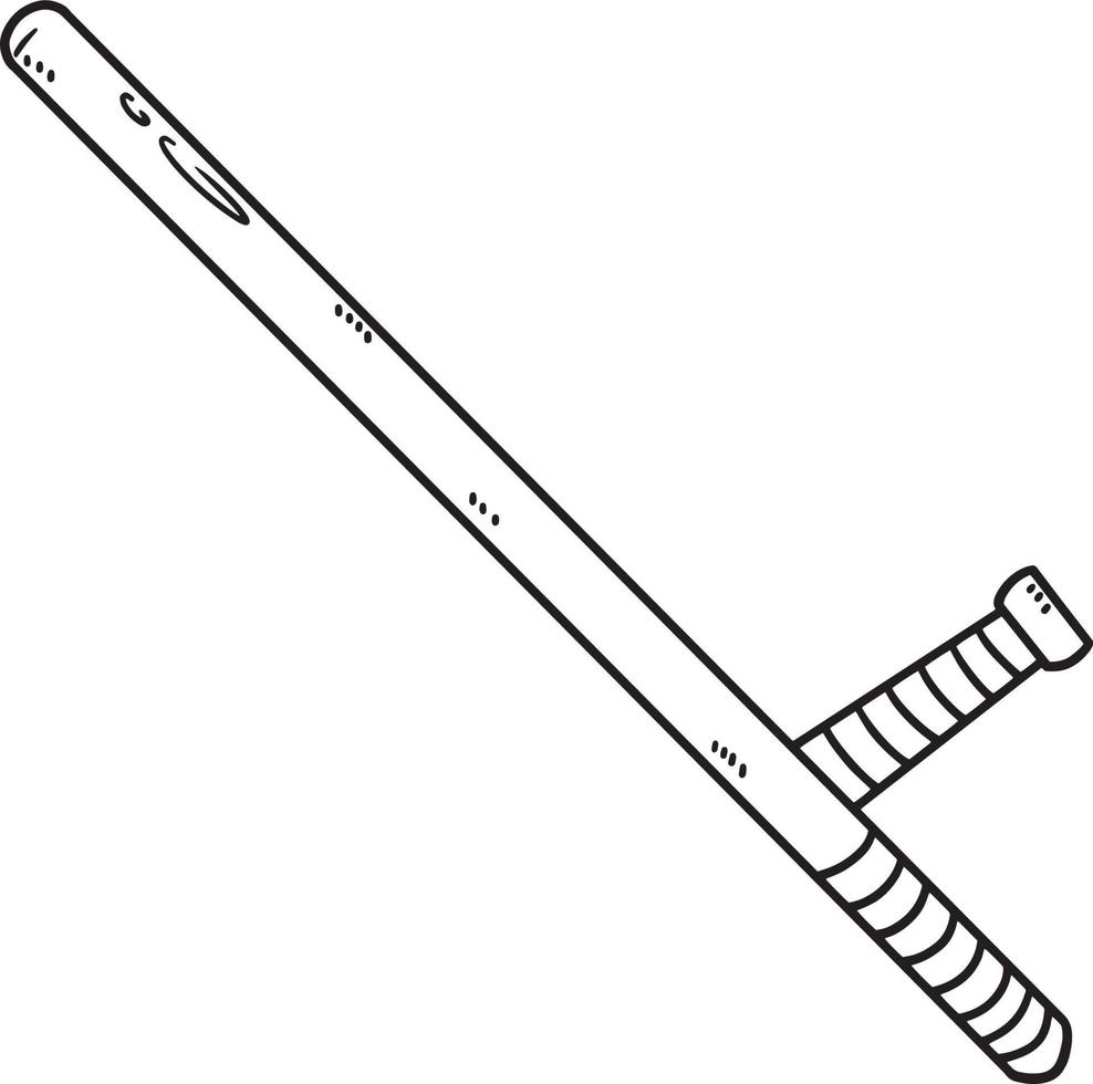 Police Baton Isolated Coloring Page for Kids vector