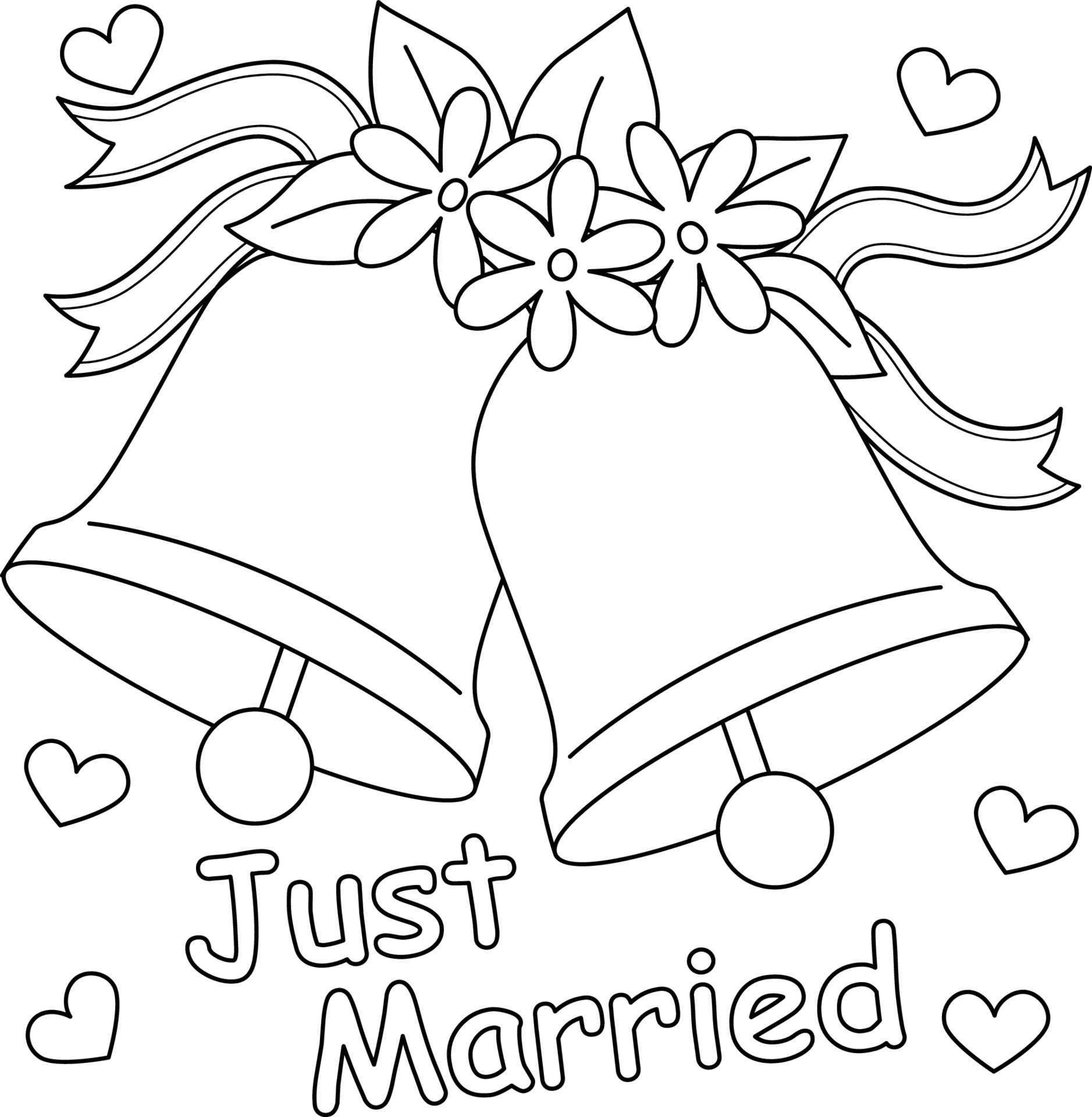 wedding bells coloring pages