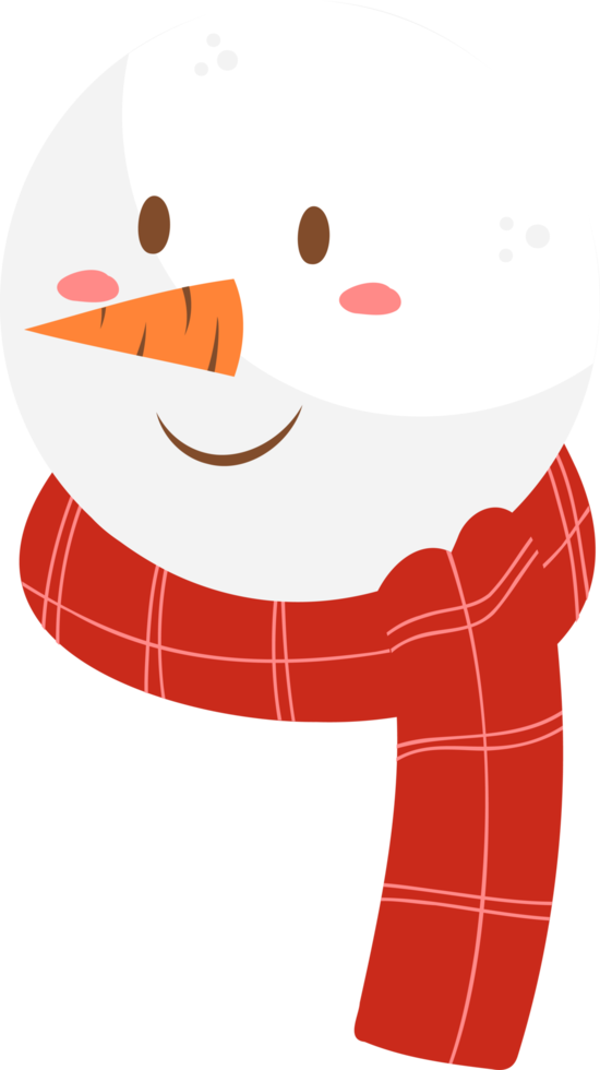 grappig Kerstmis sneeuwman hand- getrokken vlak illustratie png