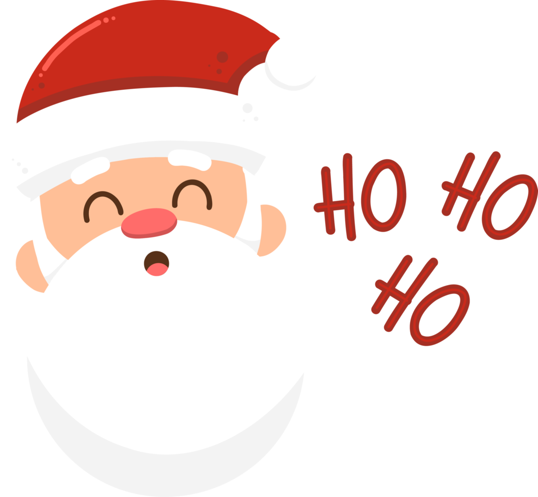 rolig jul santa claus hand dragen platt illustration png