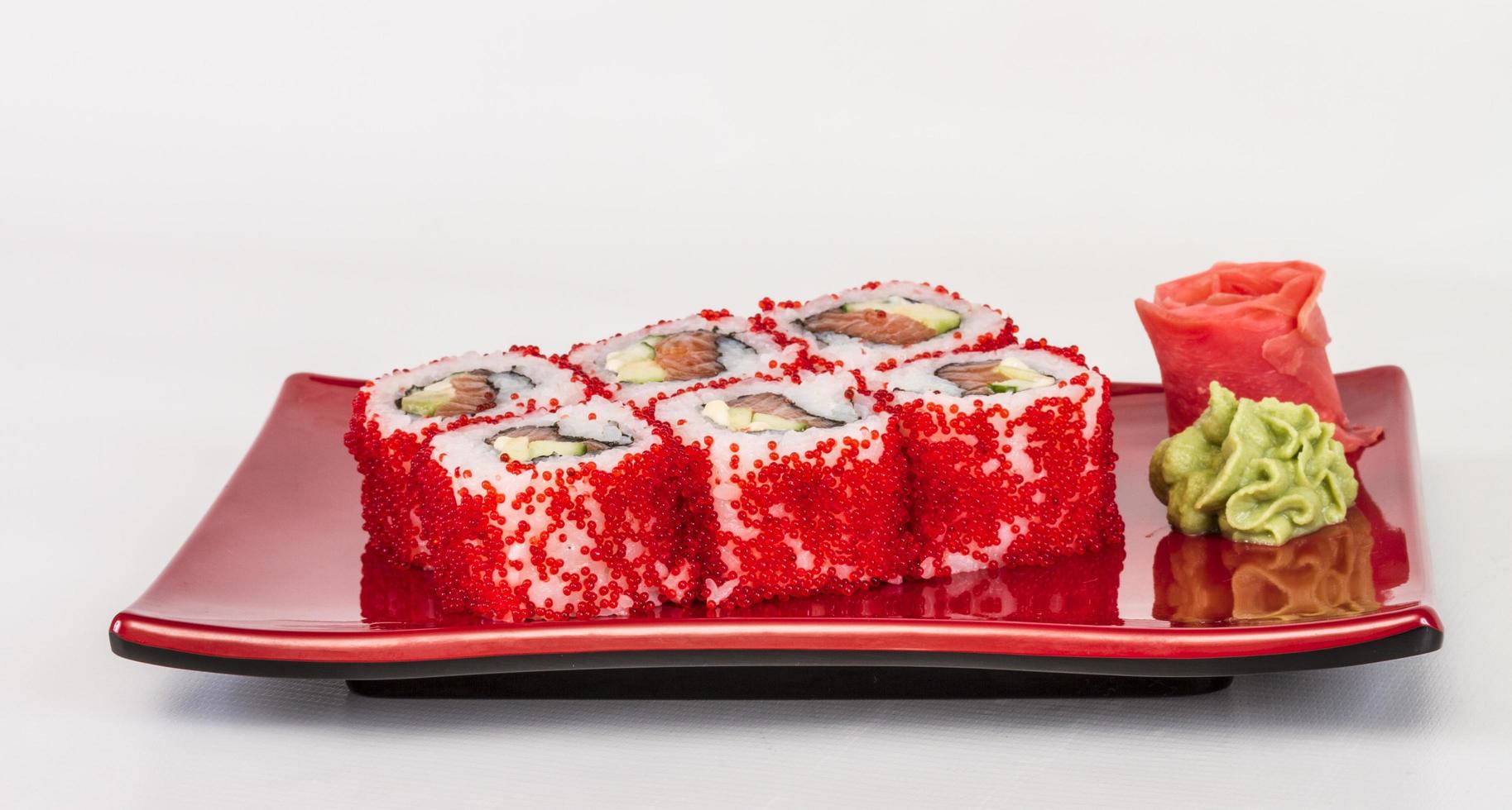 Tobiko Spicy Maki Sushi photo