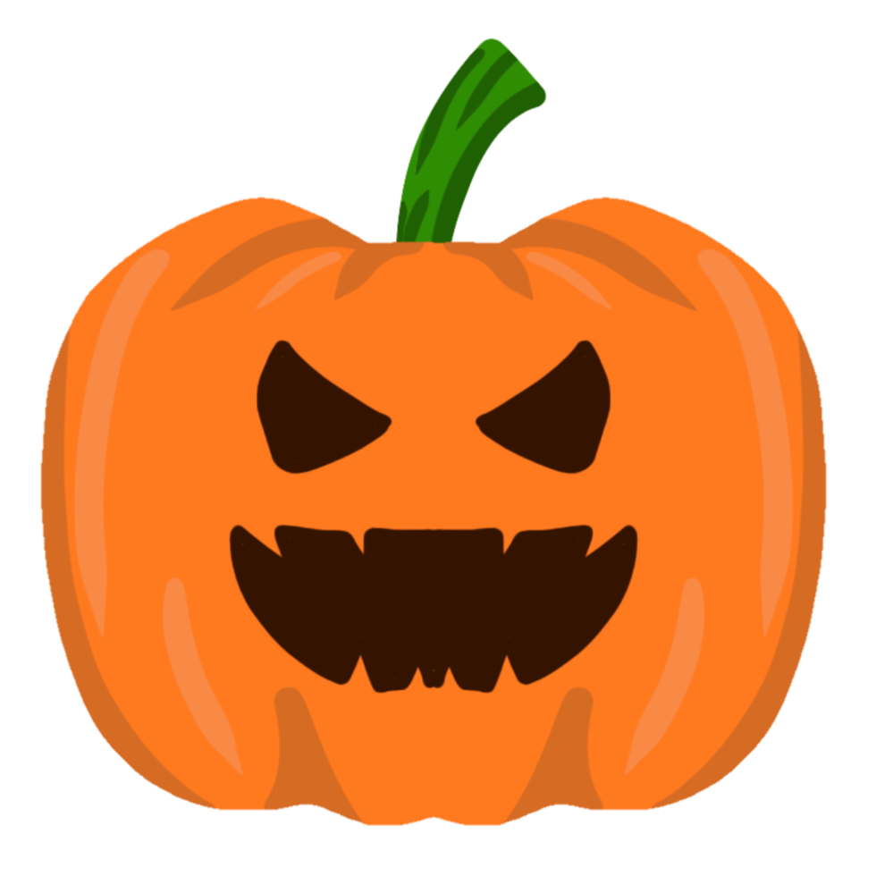 halloween pumpa skrämmande hand dragen ClipArt png