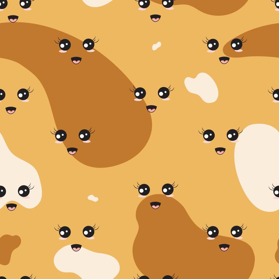 cute animal face seamless pattern design vector