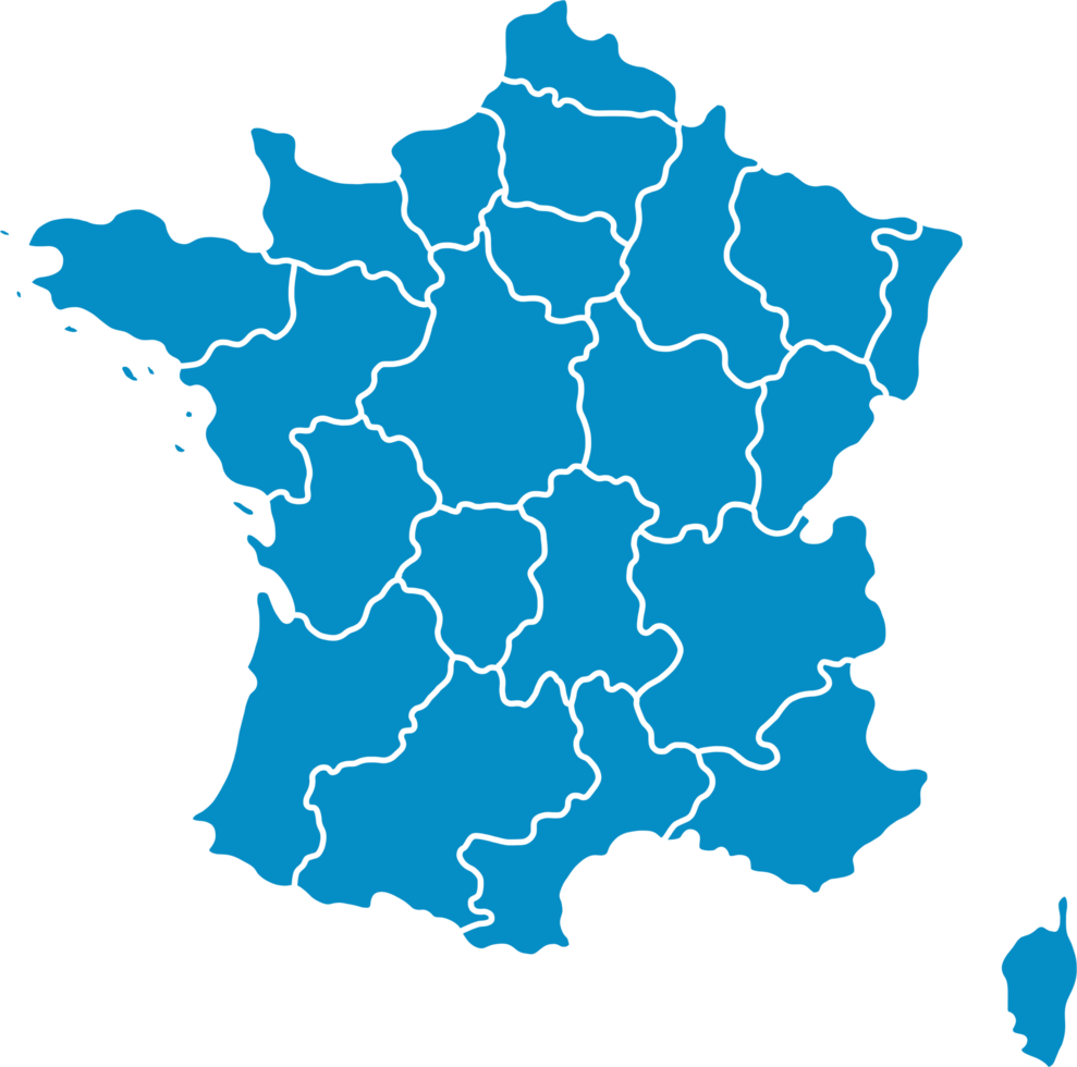 doodle dessin à main levée de la carte de la france. png