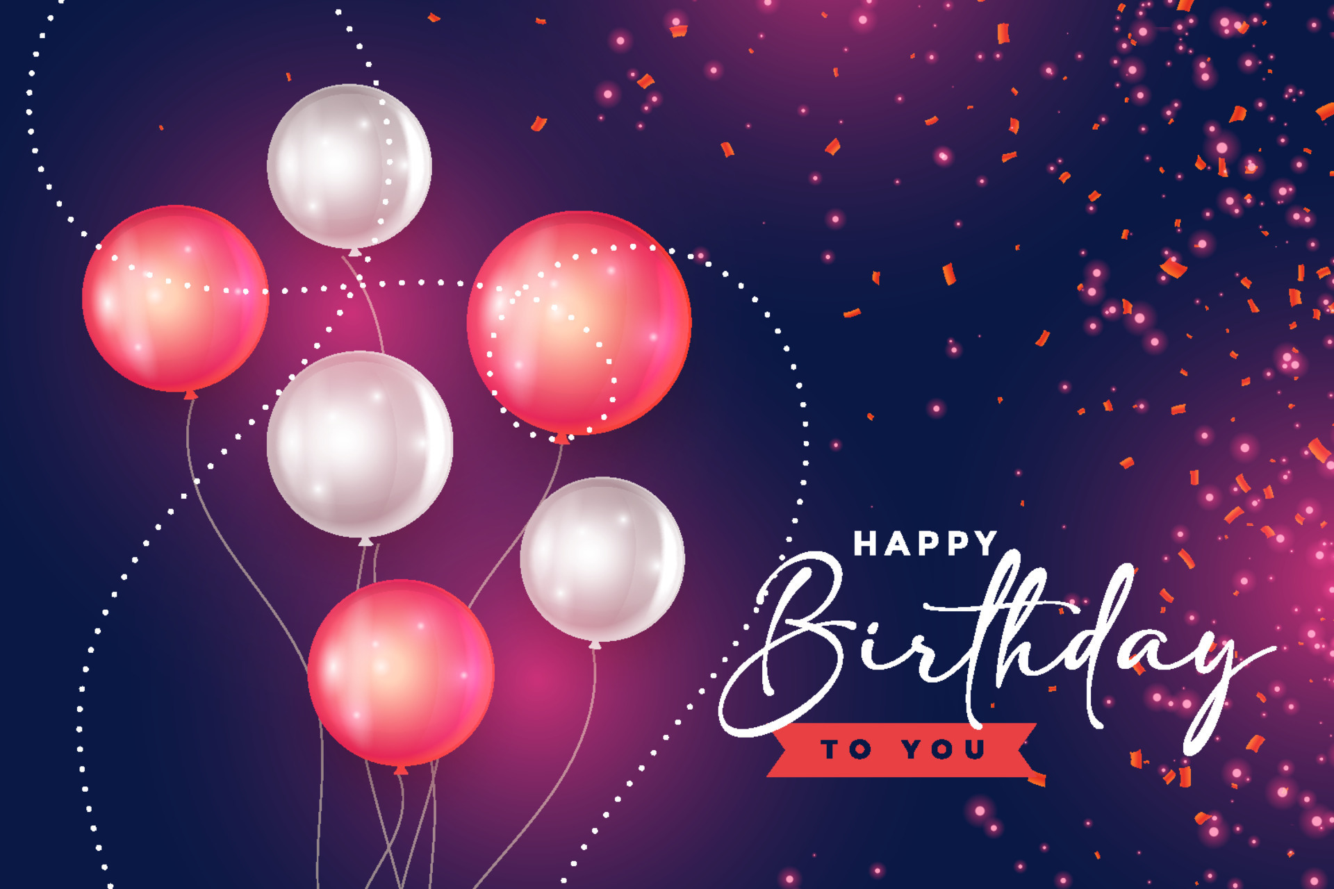 Birthday balloons vector background design. Happy birthday to you text with  balloon and confetti decoration element for birth day celebration greeting  card design. Vector illustration 12904157 Vector Art at Vecteezy