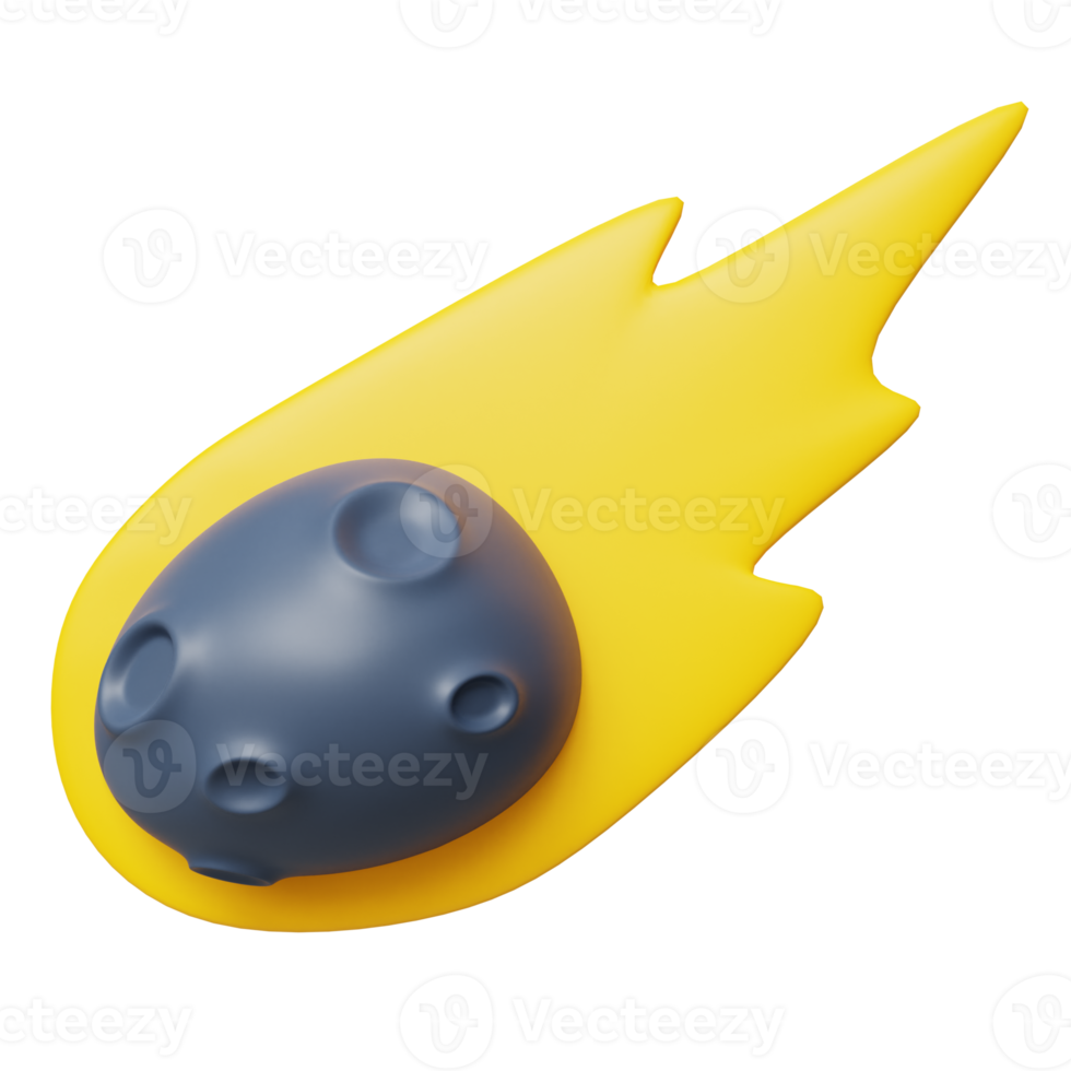gestileerde 3d meteoor illustratie, asteroïde 3d illustratie in tekenfilm stijl, geschikt voor wetenschap onderwijs png