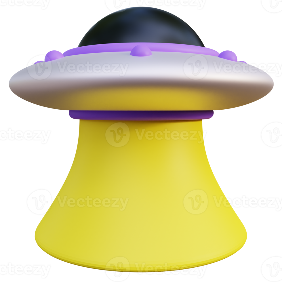 UFO Light Beam 3D Illustration. Highly Rendered Alien Spaceship 3D Illustration, Suitable for Landing Page or Mobile App Design png
