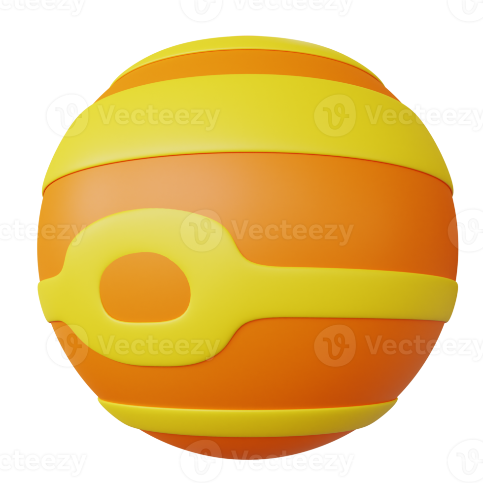 Stylized 3D Jupiter Surface Illustration. Highly Rendered Cartoon 3D Planet Jupiter, Suitable for Landing Page or Mobile App UI Design png