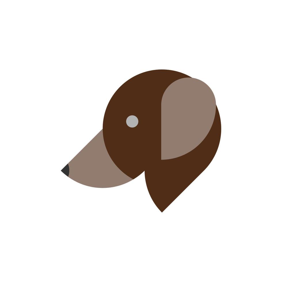 Flat brown dog head vector design