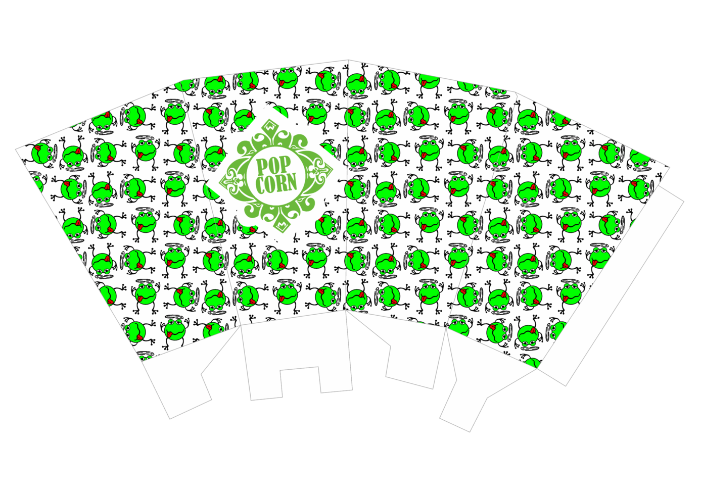 Popcorn confezione design - verde rana modello tema png