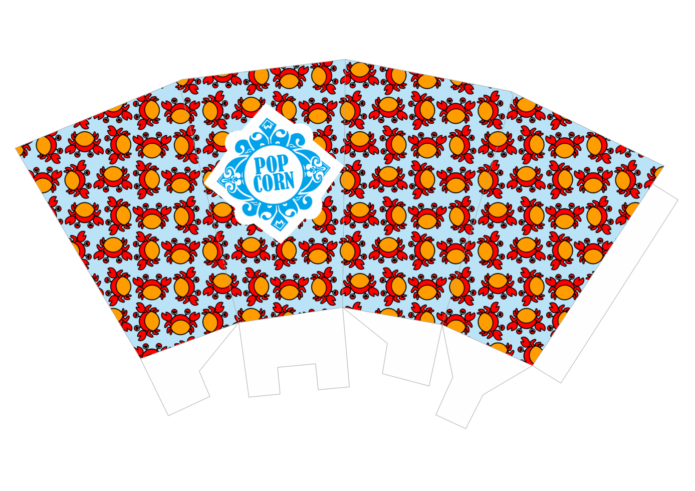 popcorn packaging design - Crab Pattern Theme png
