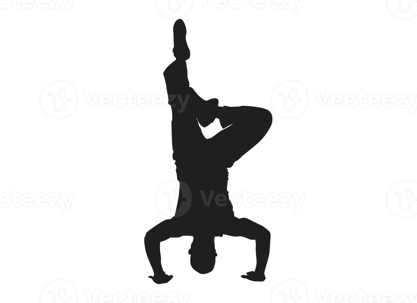 Breakdancing man pose silhouette png