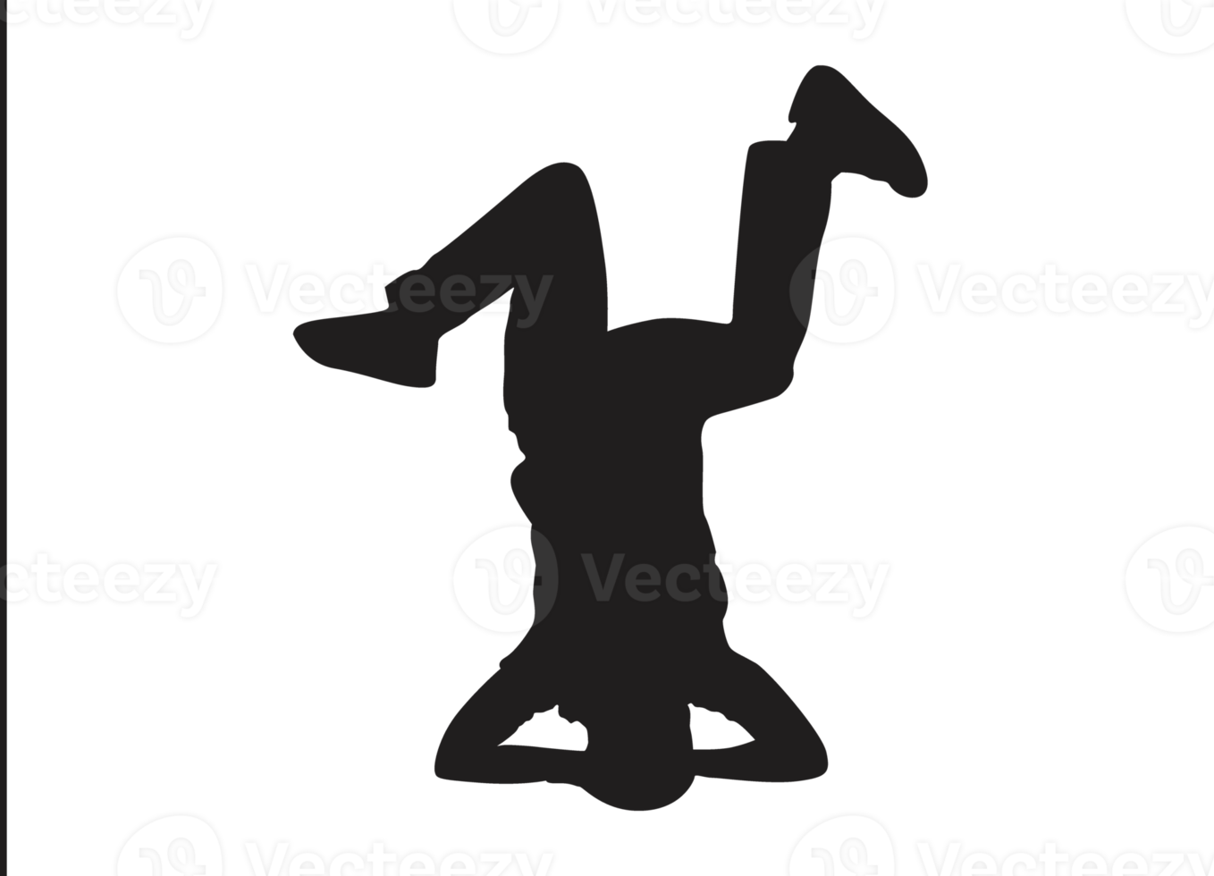 Breakdancing man pose silhouette png